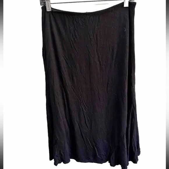 Vintage go fish co. Black casual 27” midi rayon double layered skirt S - Picture 3 of 3